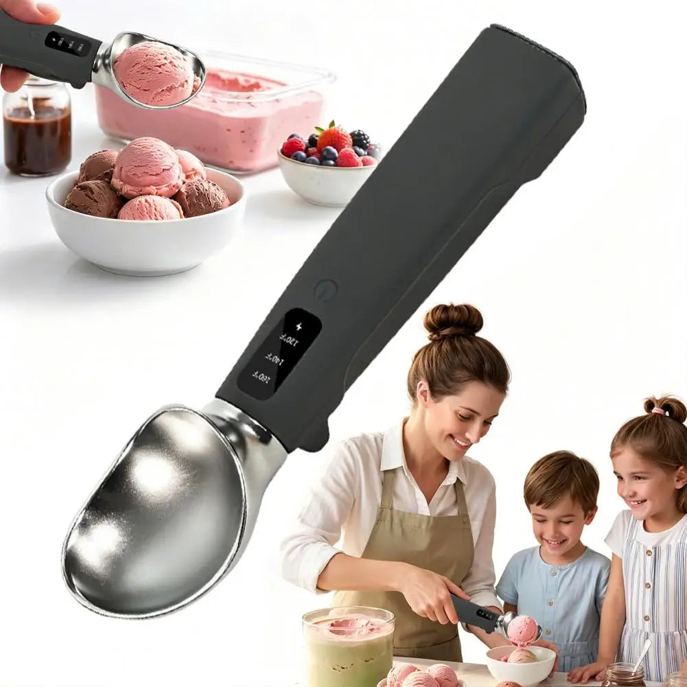 Electric Heated Ice Cream Scoop – LED Display & USB-C Rechargeable Electric Ice Cream Scoop Nixie