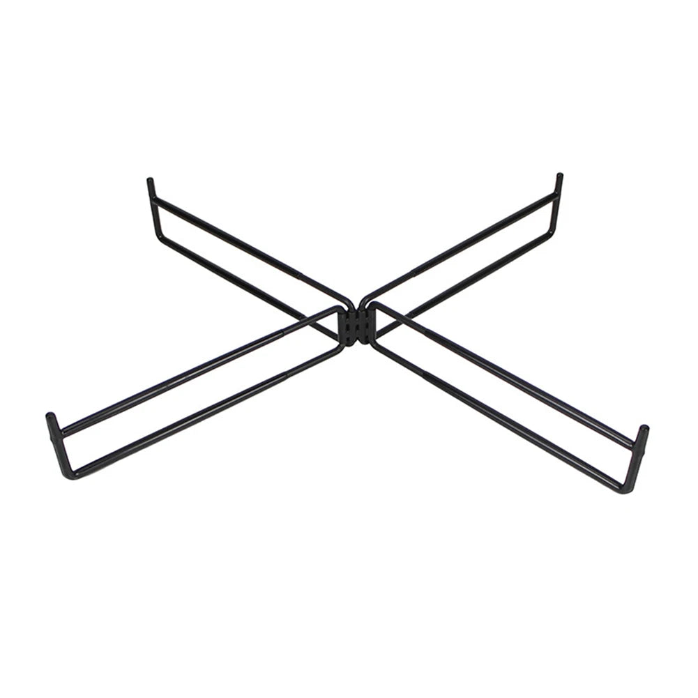 Foldable Camping Cooler Stand Heavy Duty Metal Storage Rack Camping Cooler Stand Nixie Black