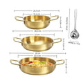 Korean Stainless Steel Cookware Set – 3 Pots & 1 Spoon Cookware Pot Set Nixie Gold-4PCS