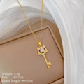 Gold Key Pendant Necklace – Stainless Steel Clavicle Chain Pendant Necklace Nixie XL2606-424