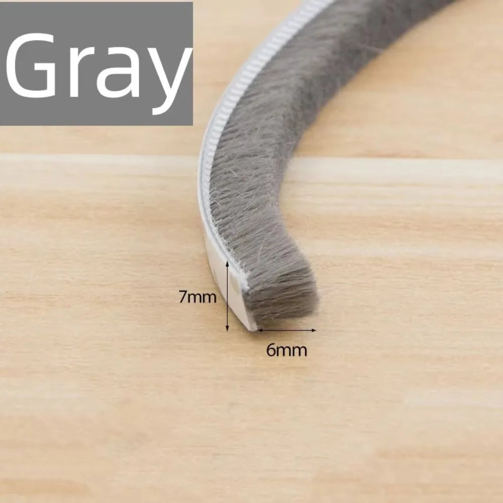 10M Self-Adhesive Door Brush Seal Strip – Draft & Dust Guard Door Brush Seal Strip Nixie Gray 7x6mm