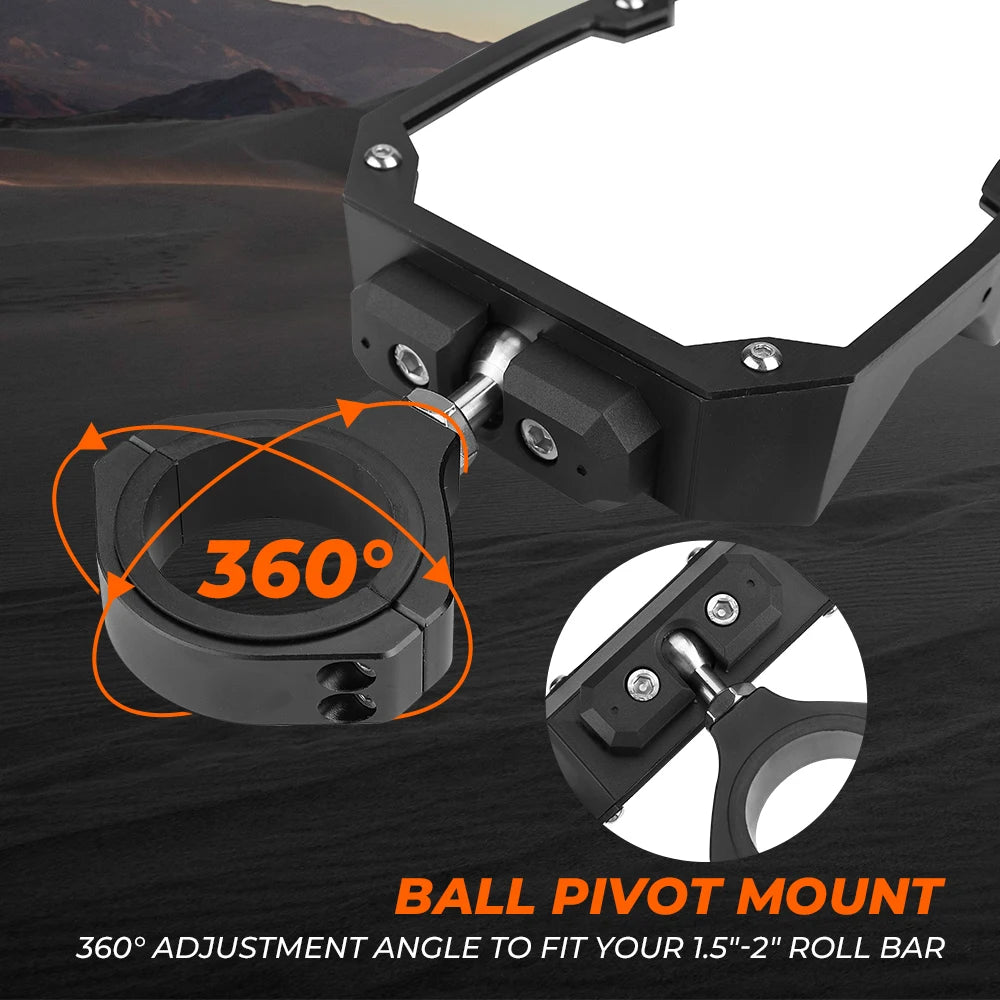 KEMIMOTO UTV Side Mirrors with LED Light – 1.75 to 2in Roll Bars UTV Side Mirrors Nixie