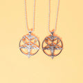 2pcs Antique Silver Vintage Goat Skull Pendant Necklace Set