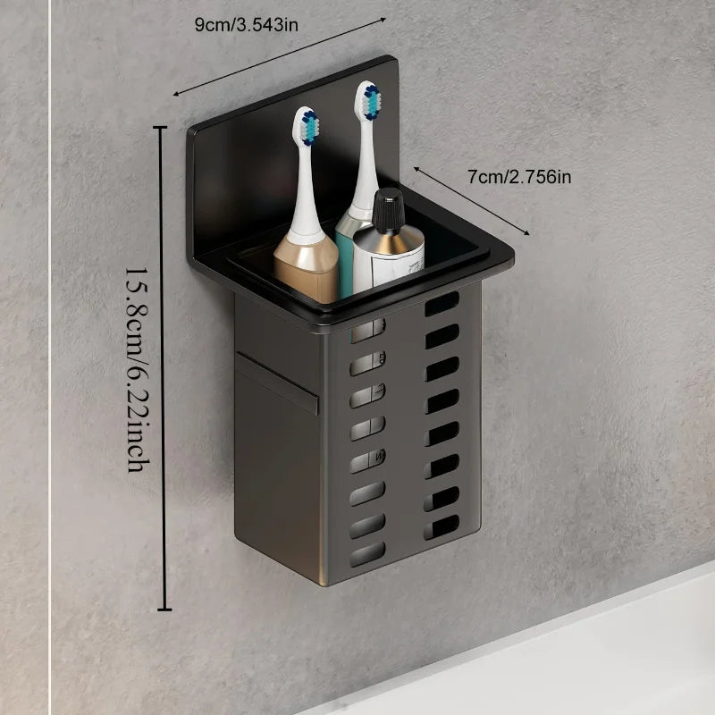 Wall-Mounted Toothbrush & Toothpaste Holder Bathroom Rack