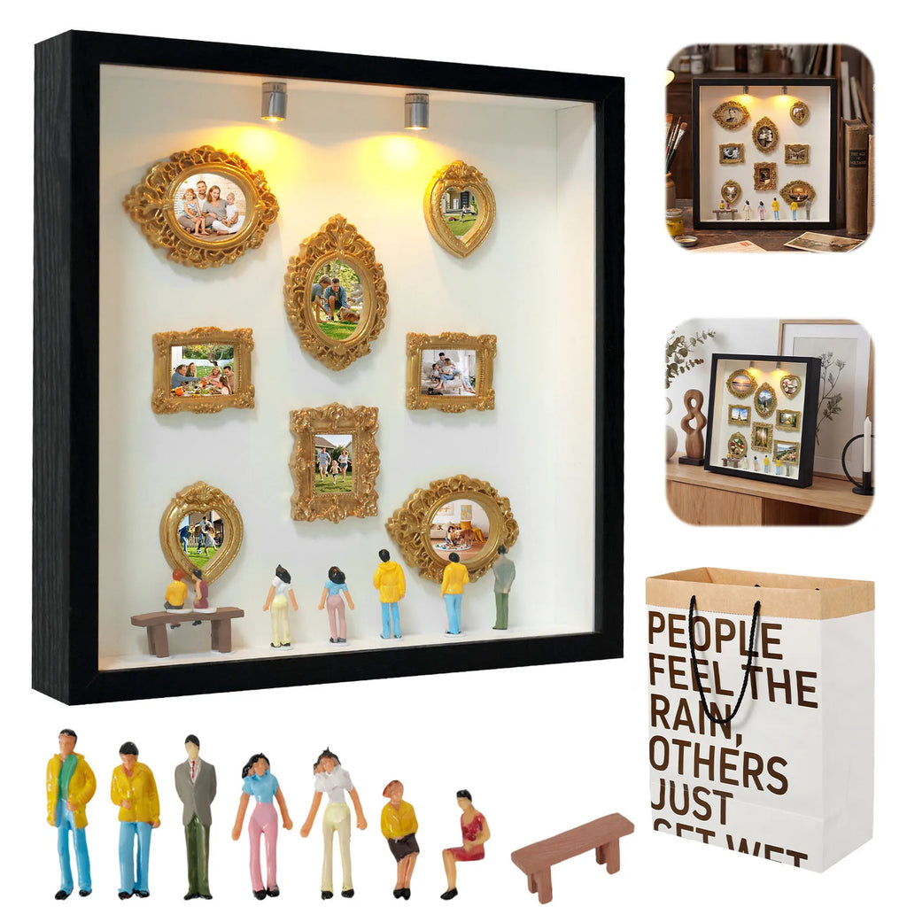 DIY Mini Museum Shadow Box Kit with Gold Frames | Nixie