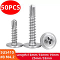 M4.2 #8 410 Stainless Steel Self-Tapping Drill Screws 50-99 Pcs Self-Tapping Screws Nixie M4.2 50PCS M4.2X16MM