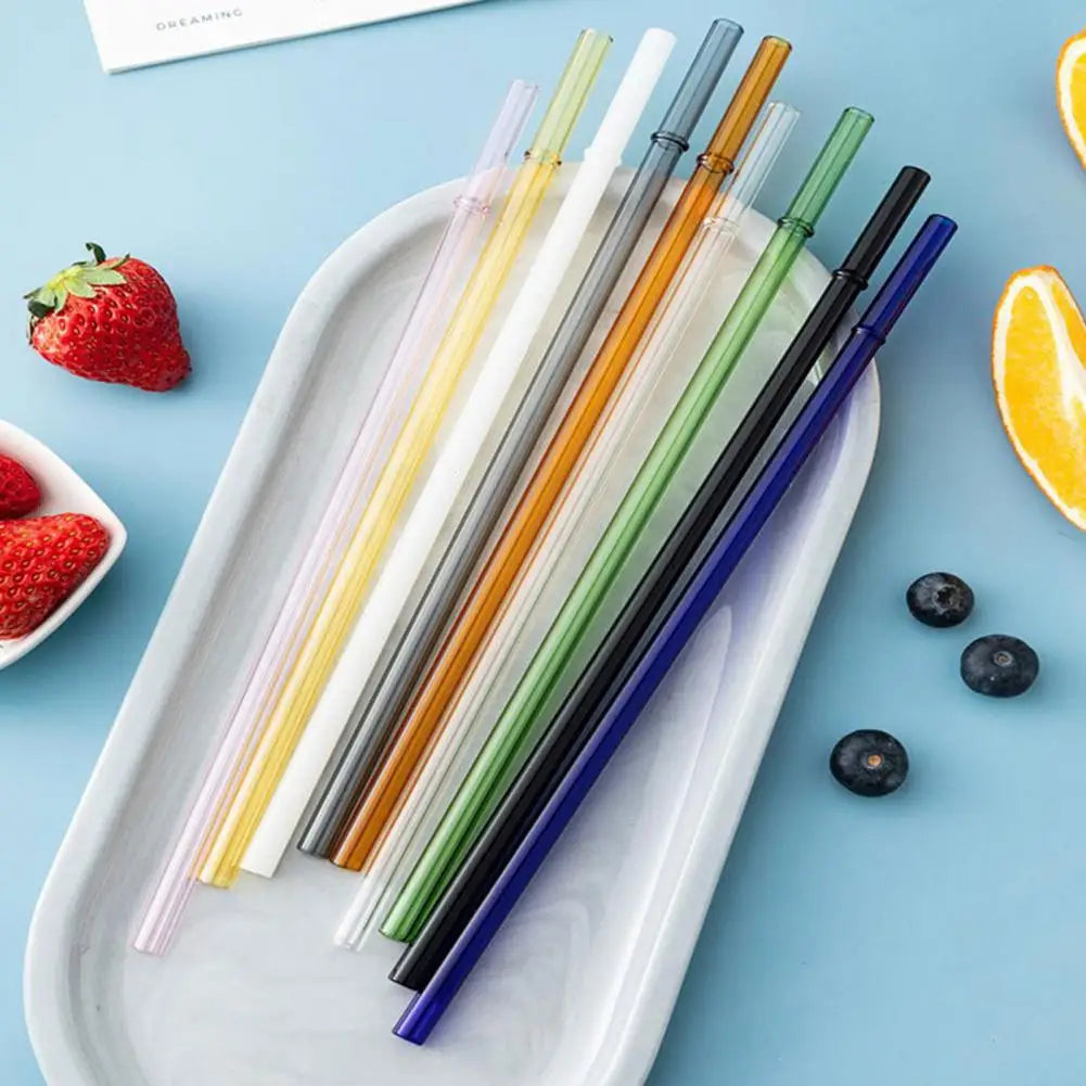 2Pcs Reusable Borosilicate Glass Straws – Eco-Friendly Glass Drinking Straws Nixie
