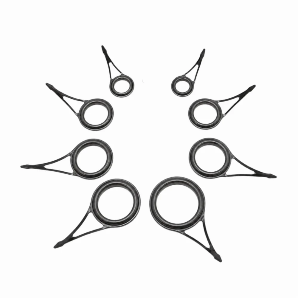 16PCS Ceramic Fishing Rod Guide Rings Set – 8 Sizes, Stainless Fishing Rod Guides Nixie