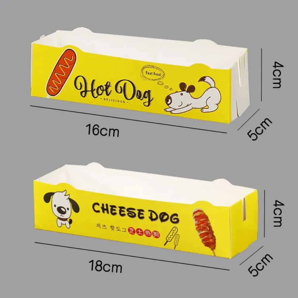 100PCS Disposable Hot Dog Boat Boxes – Eco-Friendly Food Trays Food Packaging Trays Nixie