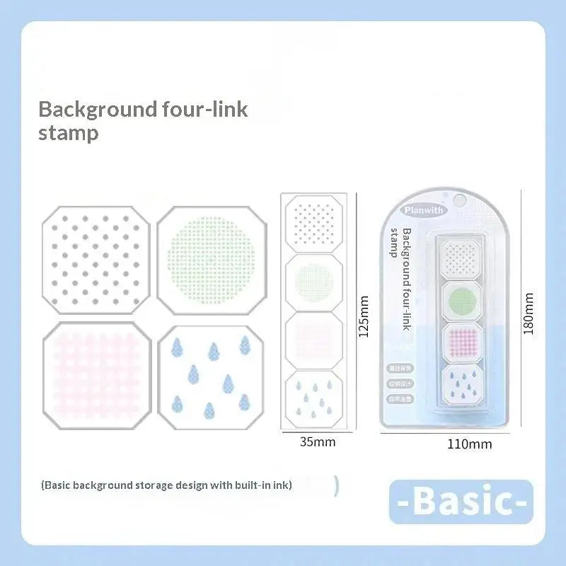 4-in-1 Background Stamp Set for Scrapbooking & Journaling