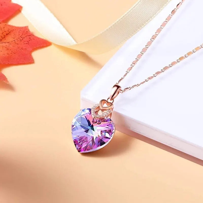 Heart Crystal Pendant Necklace for Women – Elegant Gift Pendant Necklace Nixie