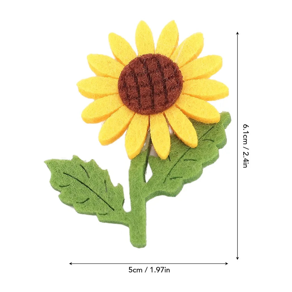 18pcs 3D Sunflower Felt Patches for DIY Sewing & Crafts Felt Craft Patches Nixie