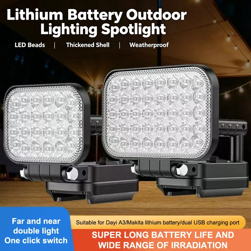 120W Rechargeable LED Work Light | Dual USB Portable Camp Lamp LED Work Light Nixie