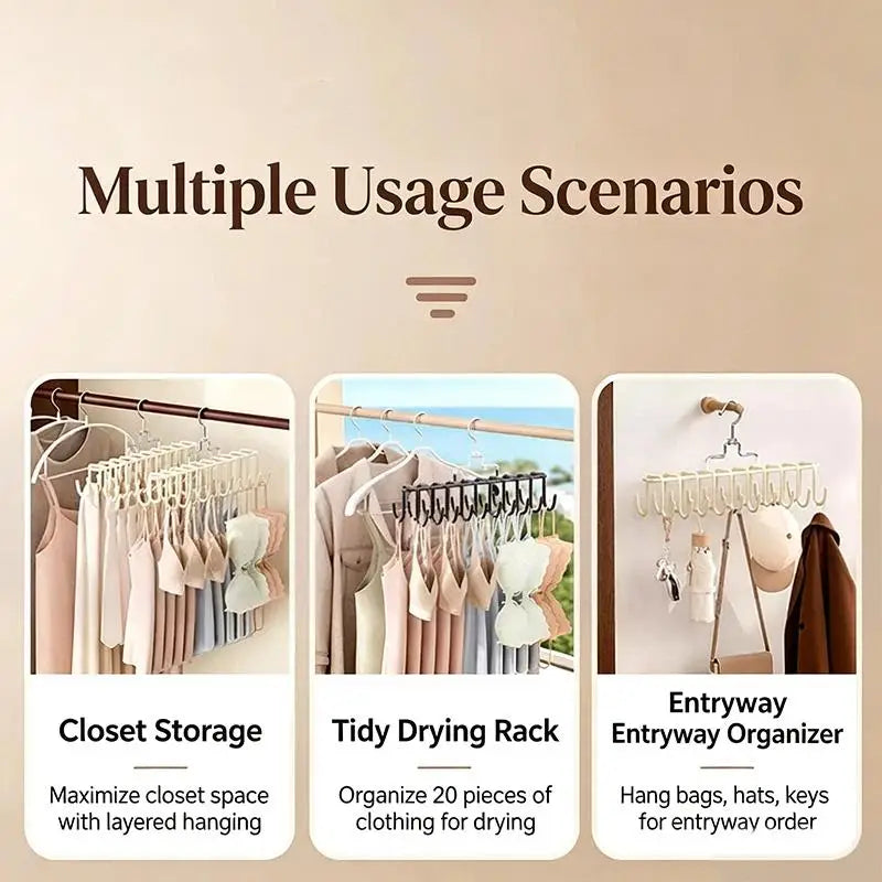 360° Rotating 20-Hook Clothes Hanger | Closet Organizer