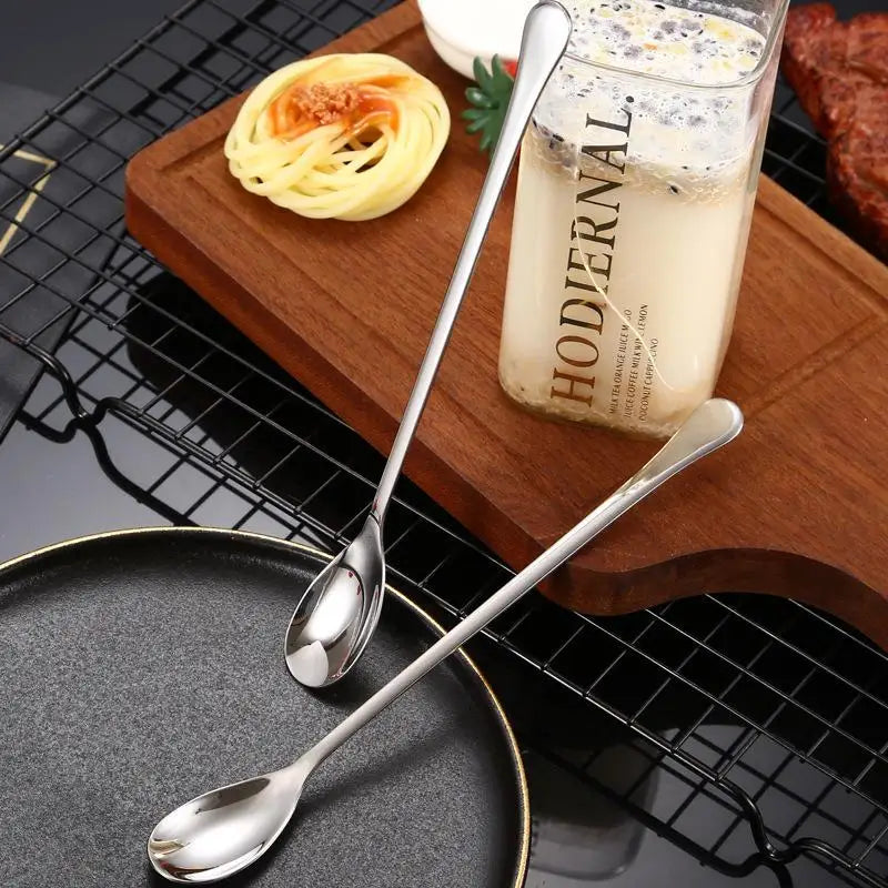 Stainless Steel Long Handle Spoons for Coffee & Ice Cream 6/10 Pcs Kitchen Spoon Set Nixie