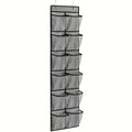 12-Pocket Door Hanging Shoe Organizer with Mesh Pockets Door Shoe Organizer Nixie gray