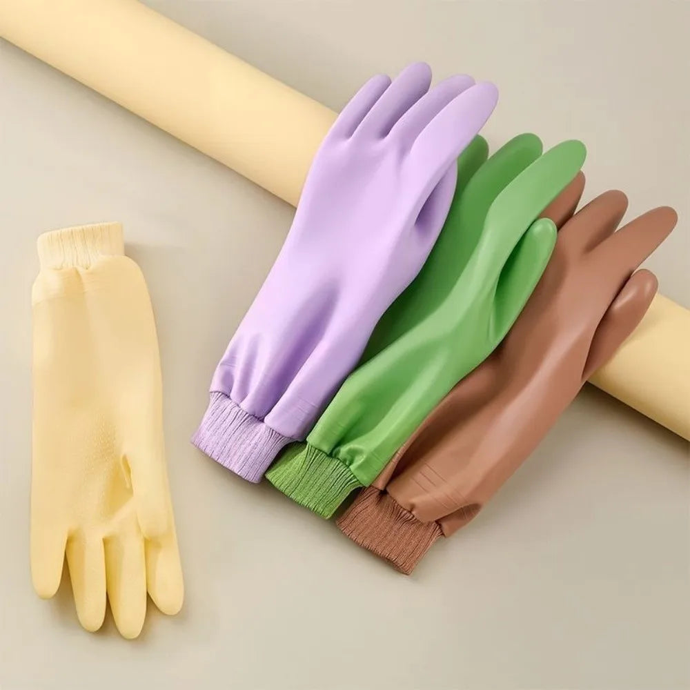 Thickened Rubber Dishwashing Gloves – Waterproof Kitchen Gloves