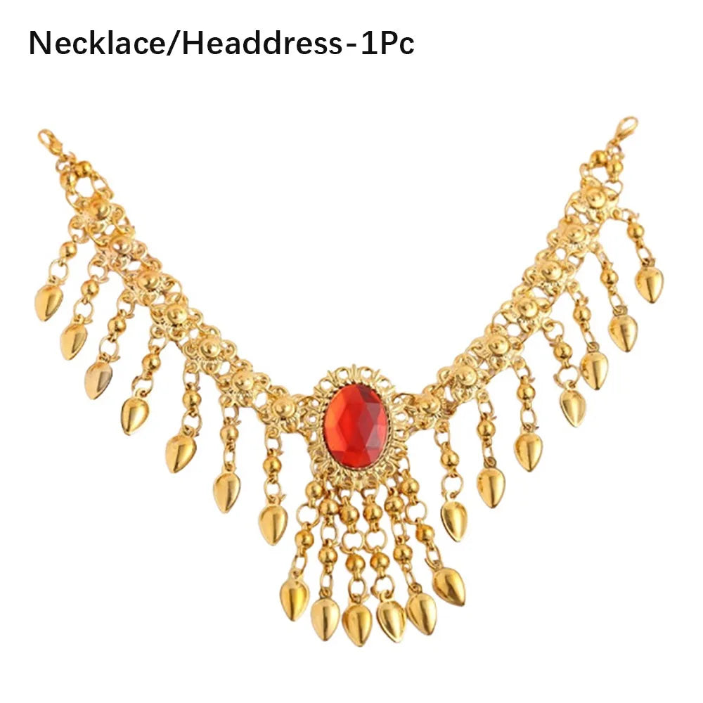 Bohemian Sequin Head Chain Indian Belly Dance Headdress Head Chain Headdress Nixie Necklace-Headdress