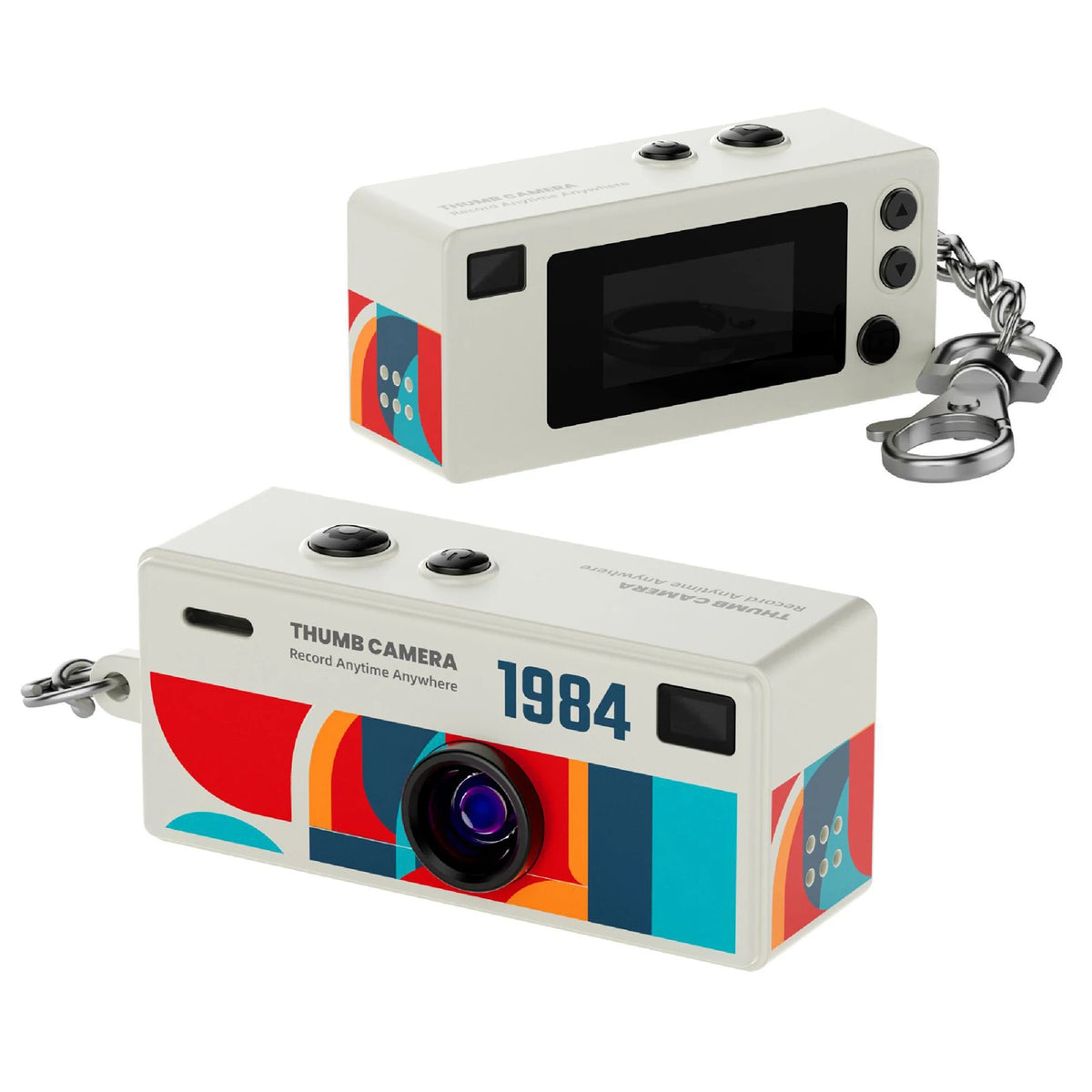Retro Mini Keychain Camera 1080P HD Portable Video Recorder Mini Keychain Camera Nixie WHITE