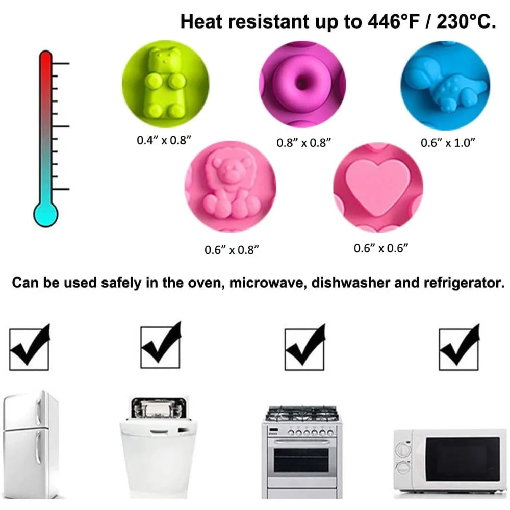 Silicone Gummy & Chocolate Molds – Nonstick DIY Baking Molds Silicone Baking Mold Nixie