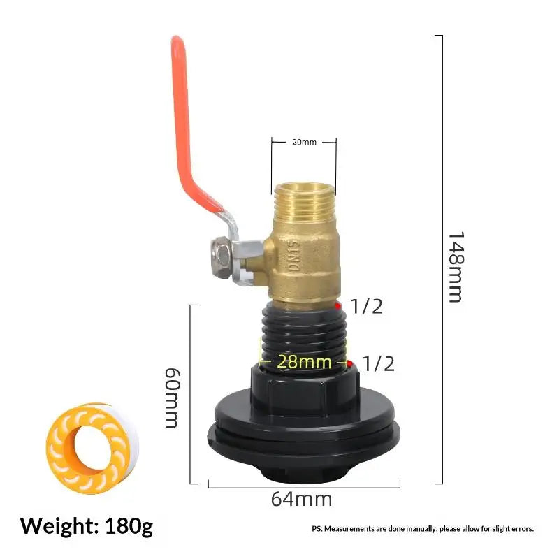 PVC Rain Barrel Spigot Kit with Copper Alloy Ball Valve Faucet Rain Barrel Spigot Kit Nixie A