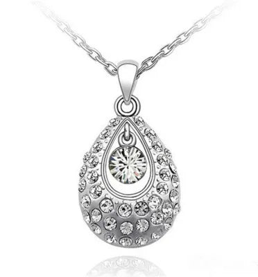 Green Crystal Droplet Pendant Necklace – Period Tracker Pendant Necklace Nixie XLx-354