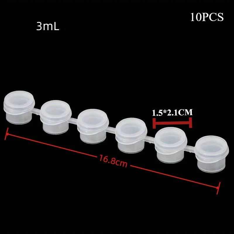 6-Pot Mini Paint Cup Strip – Plastic Pigment Storage Container Paint Storage Cups Nixie 3ML-1 Strips 6 Pots