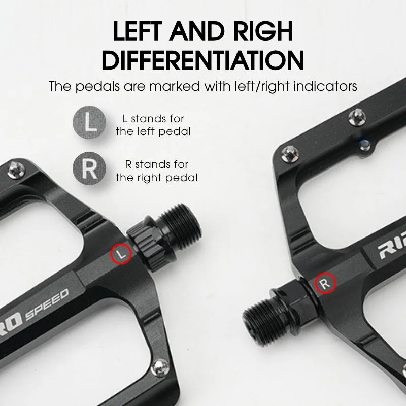 RIRO K30 3-Bearing CNC Aluminum Flat Bike Pedals MTB BMX Road Flat Bike Pedals Nixie