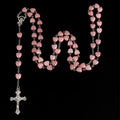 White Gold-Plated Cross & Heart Beaded Necklace | Nixie Beaded Necklace Nixie StyleA