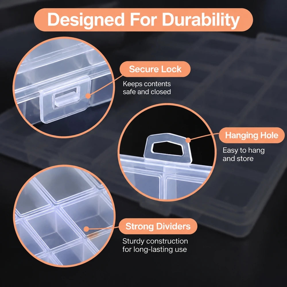 28-Compartment Plastic Organizer for Nail Art, Beads & Crafts Craft Storage Organizer Nixie