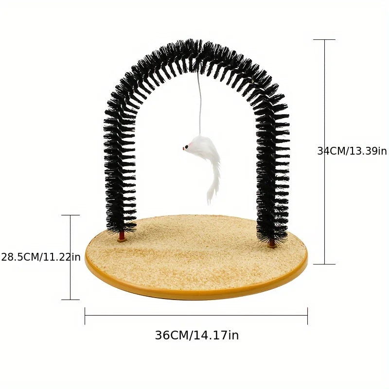 Cat Arch Self-Grooming Brush & Scratching Pad – Interactive Toy Cat Grooming Toy Nixie