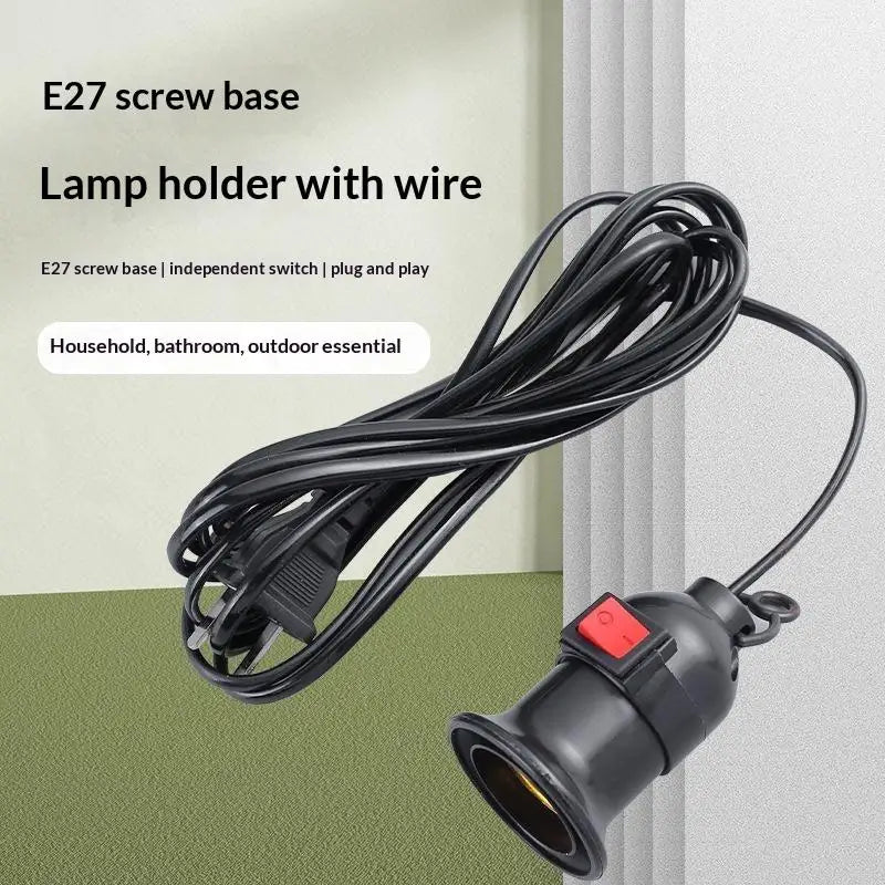 E27 Lamp Holder with On/Off Switch & 3M Cord | DIY Lighting Lamp Holder Socket Nixie