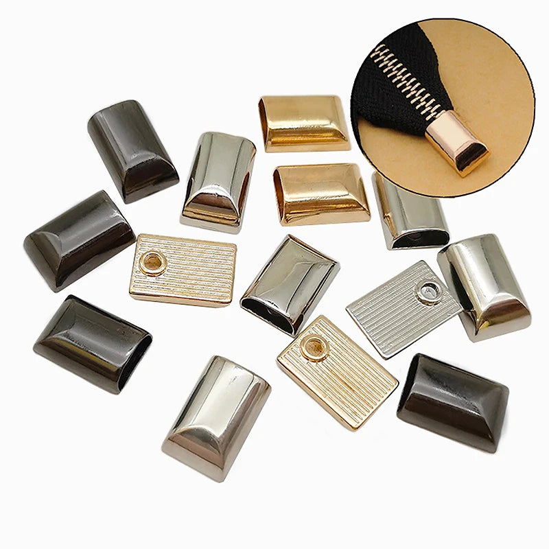 10Pcs Metal Zipper Tail Stoppers with Screw – DIY Sewing Zipper Hardware Accessory Nixie