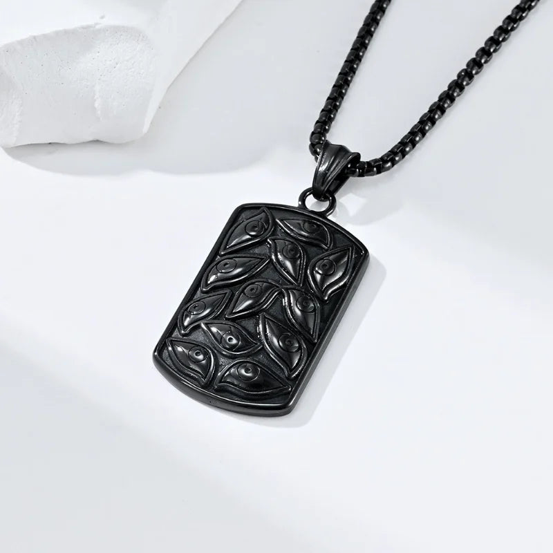 Punk Devil's Eye Pendant Necklace | Vintage Black Chain Fashion Pendant Necklace Nixie