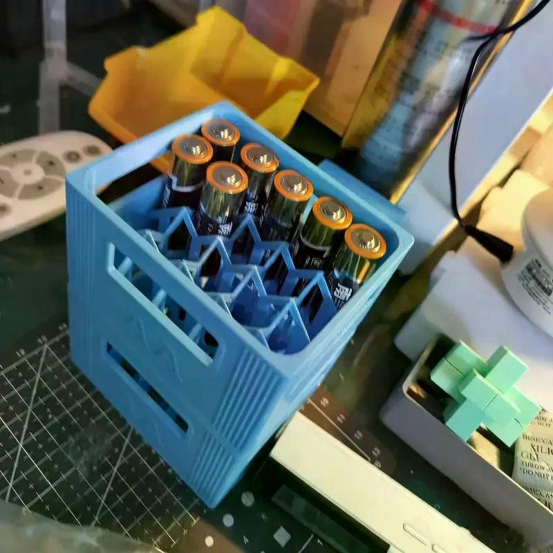 3D Printed AA/AAA Battery Storage Box – 20 or 30 Compartments Battery Storage Box Nixie