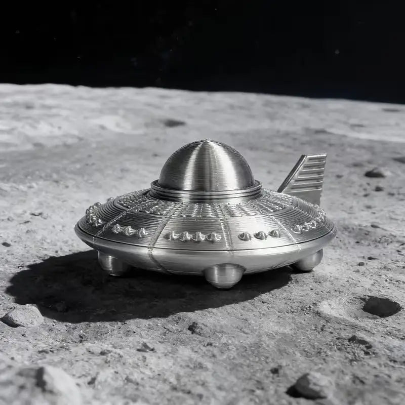 3D Printed UFO Figurine Retro Sci-Fi Alien Spaceship Desk Ornament Sci-Fi Desk Figurine Nixie