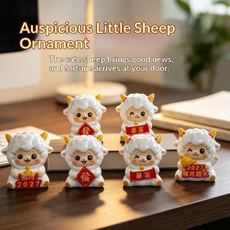2027 Year of the Goat Lucky Sheep Resin Figurine Ornament Resin Figurine Ornament Nixie
