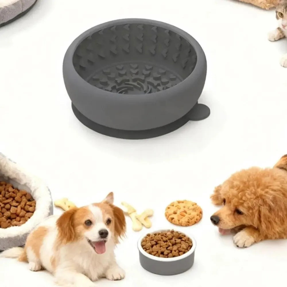 Silicone Slow Feeder Dog Bowl – Anti-Slip, Anti-Spill, Portable Slow Feeder Dog Bowl Nixie