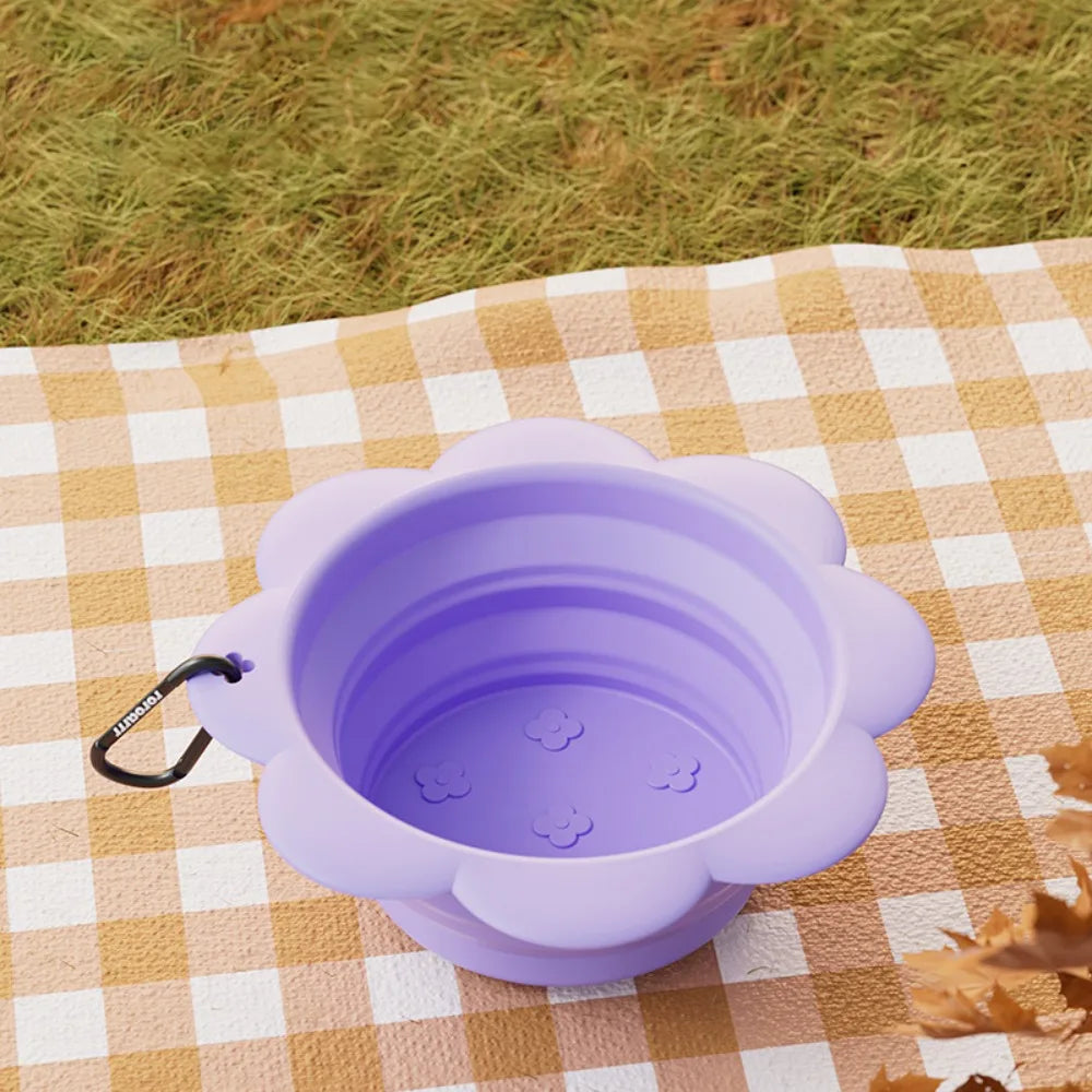 Collapsible Silicone Dog Bowl 350ml | Portable Travel Pet Bowl Collapsible Pet Bowl Nixie Purple