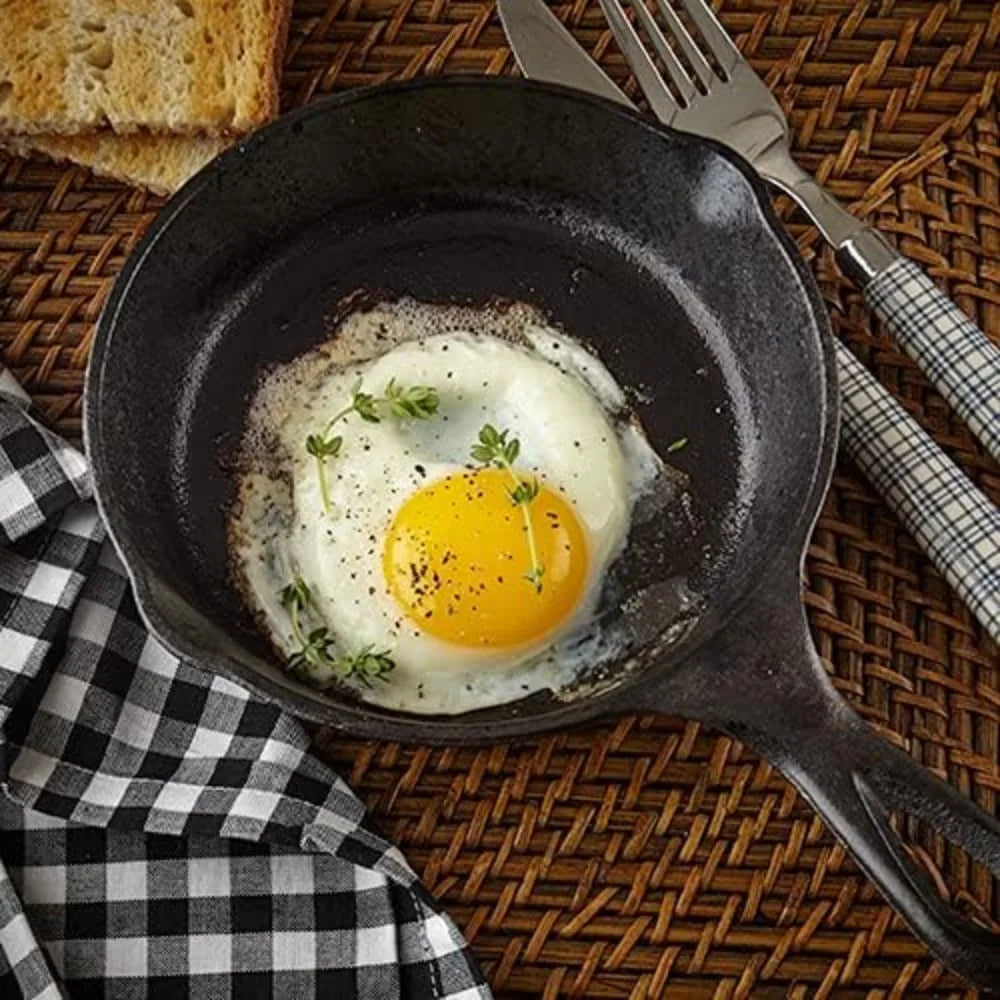 6-Inch Cast Iron Skillet with Drip Spouts | Camping & Home Cast Iron Skillet Nixie
