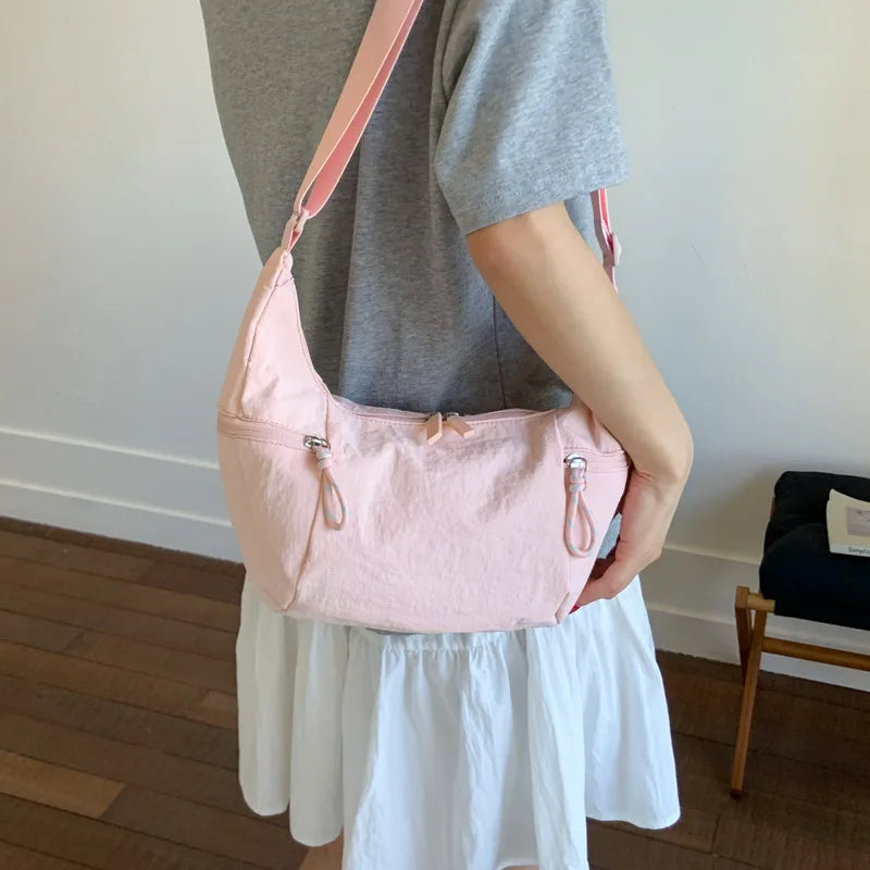 Nixie Waterproof Nylon Crescent Crossbody Shoulder Bag