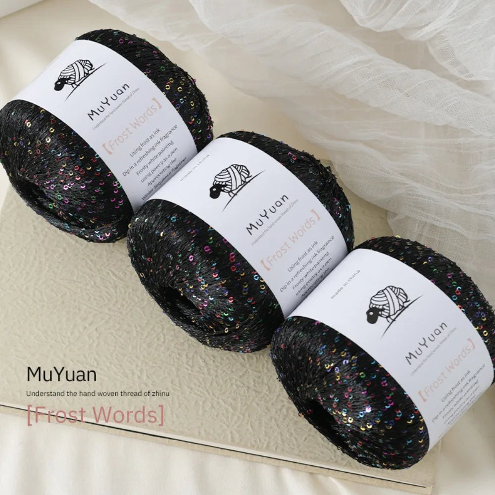 Nylon Sequin Crochet Thread 50g – DIY Woven Craft Yarn