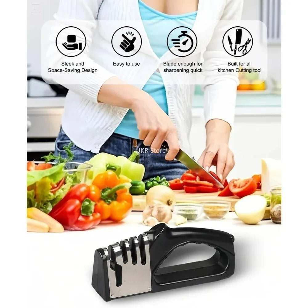4-in-1 Portable Kitchen Knife Sharpener with Non-Slip Base Knife Sharpener Nixie