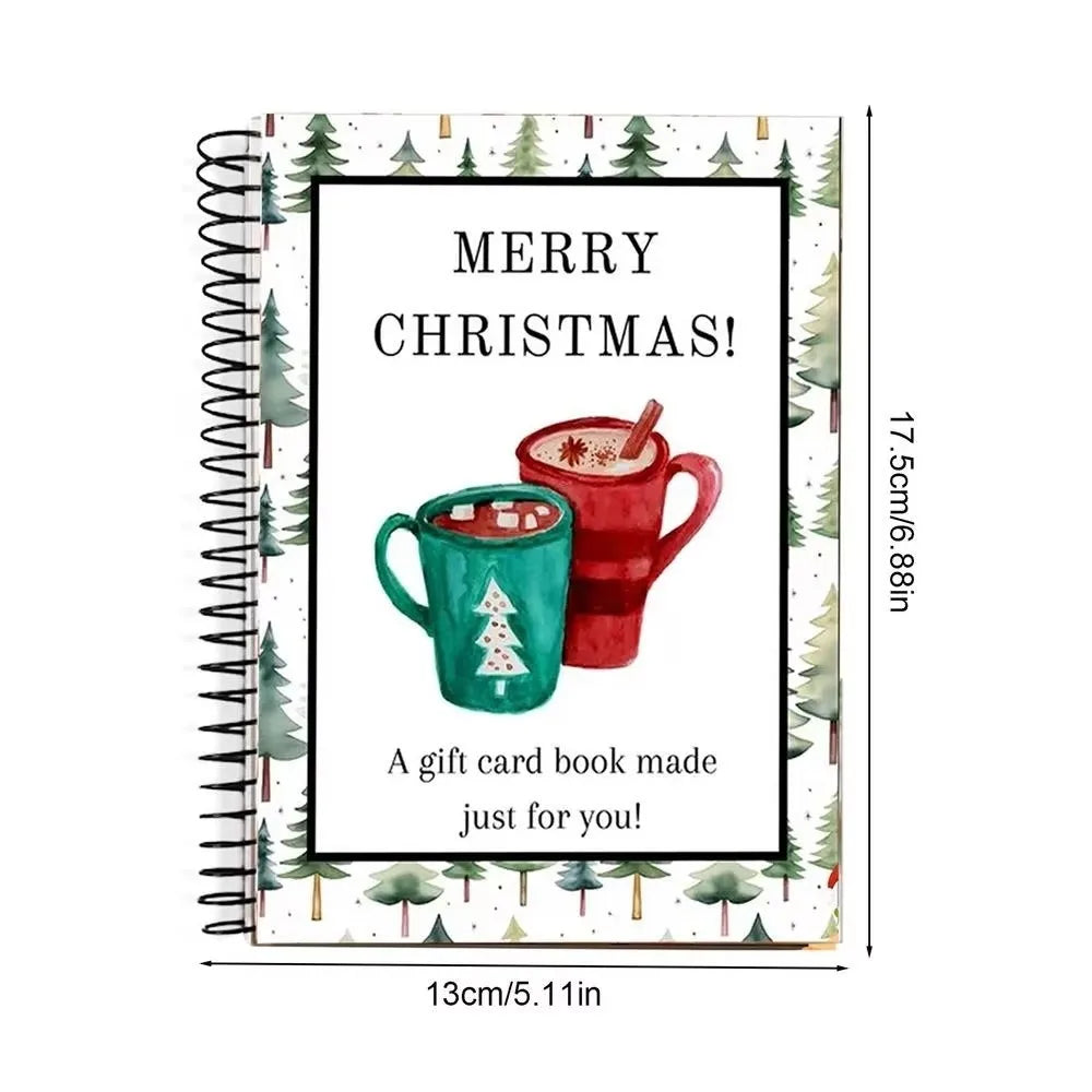 Spiral-Bound Christmas Gift Card Book & Greeting Organizer