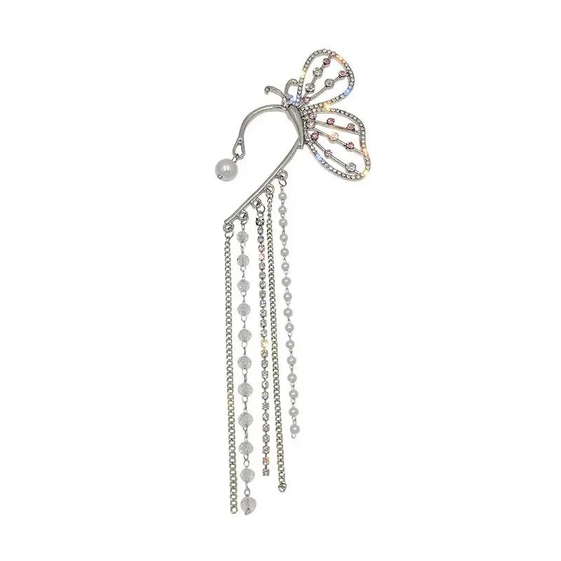 Nixie Butterfly Clip-On Drop Earrings – No Piercing, Pearl Clip-On Earrings Nixie