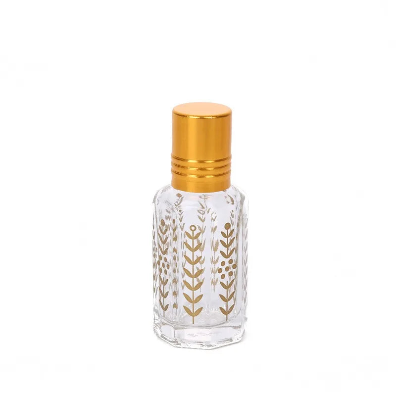 Glass Roller Bottles 3/6/12ml – Gold Wheat Essential Oil Travel