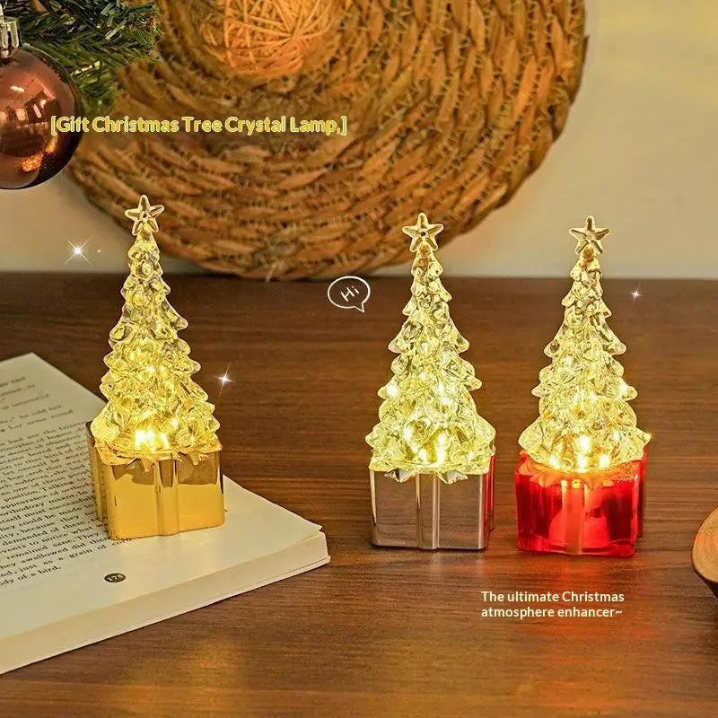 Crystal Christmas Tree LED Night Light | Warm Xmas Glow Decor LED Night Light Nixie