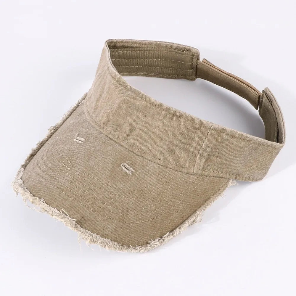 Washed Cotton Sun Visor Hat – UV Protection Sports Cap Sun Visor Cap Nixie