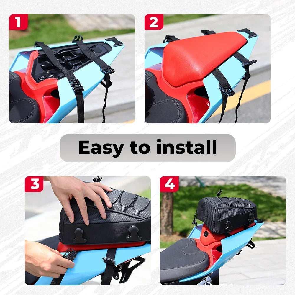 KEMITOUR Waterproof Motorcycle Tail Bag | PVC Rear Seat Bag Motorcycle Tail Bag Nixie
