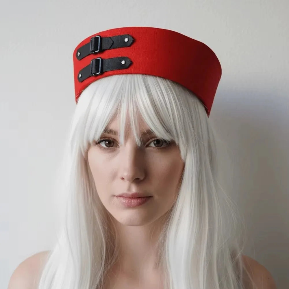Y2K Vintage Beret Sailor Captain Hat – Buckle & Chain Vintage Beret Hat Nixie